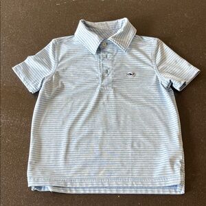 Vineyard Vines Light Blue Striped Kids Polo